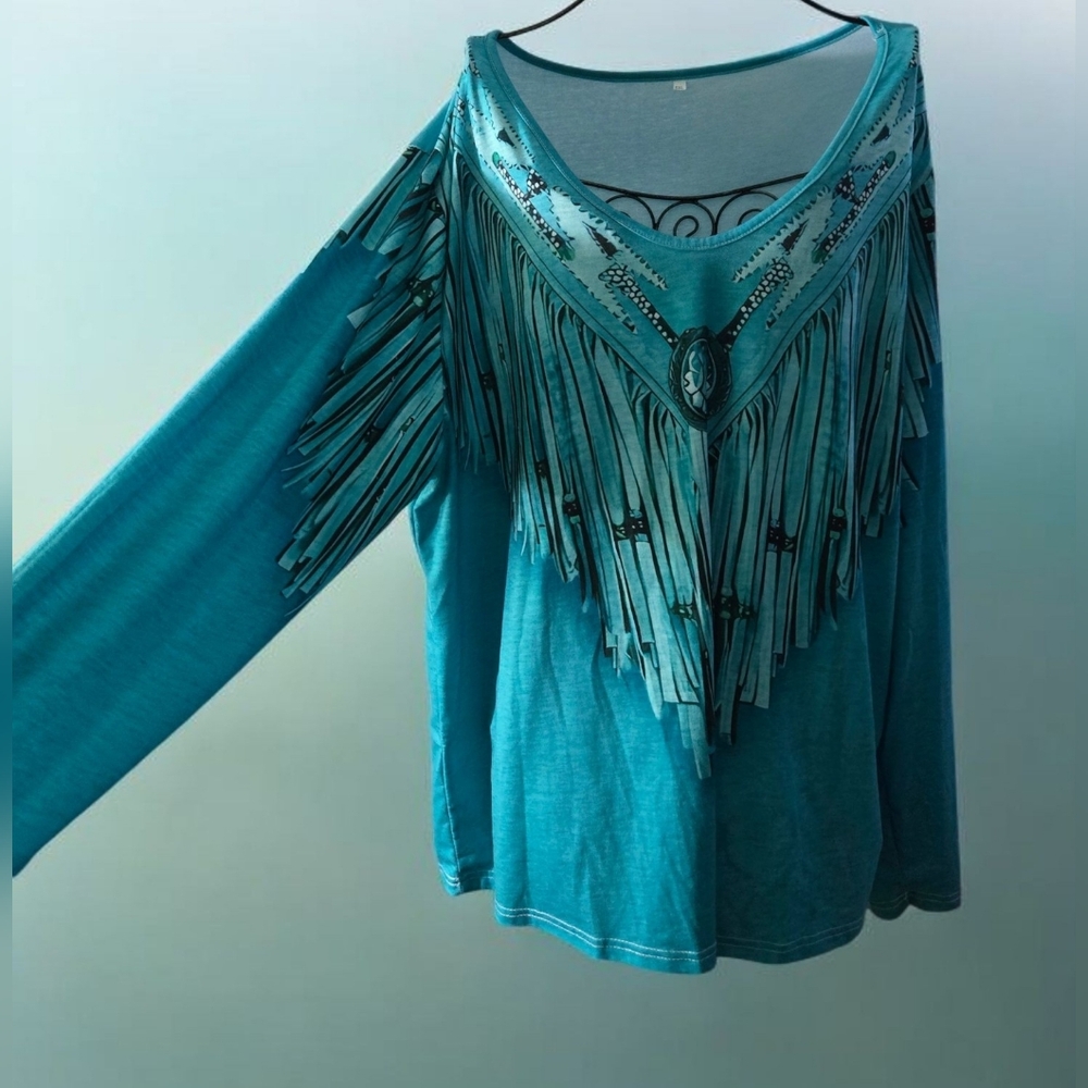 Teal Top with Embellishments Size 5X - Picture 2 of 3